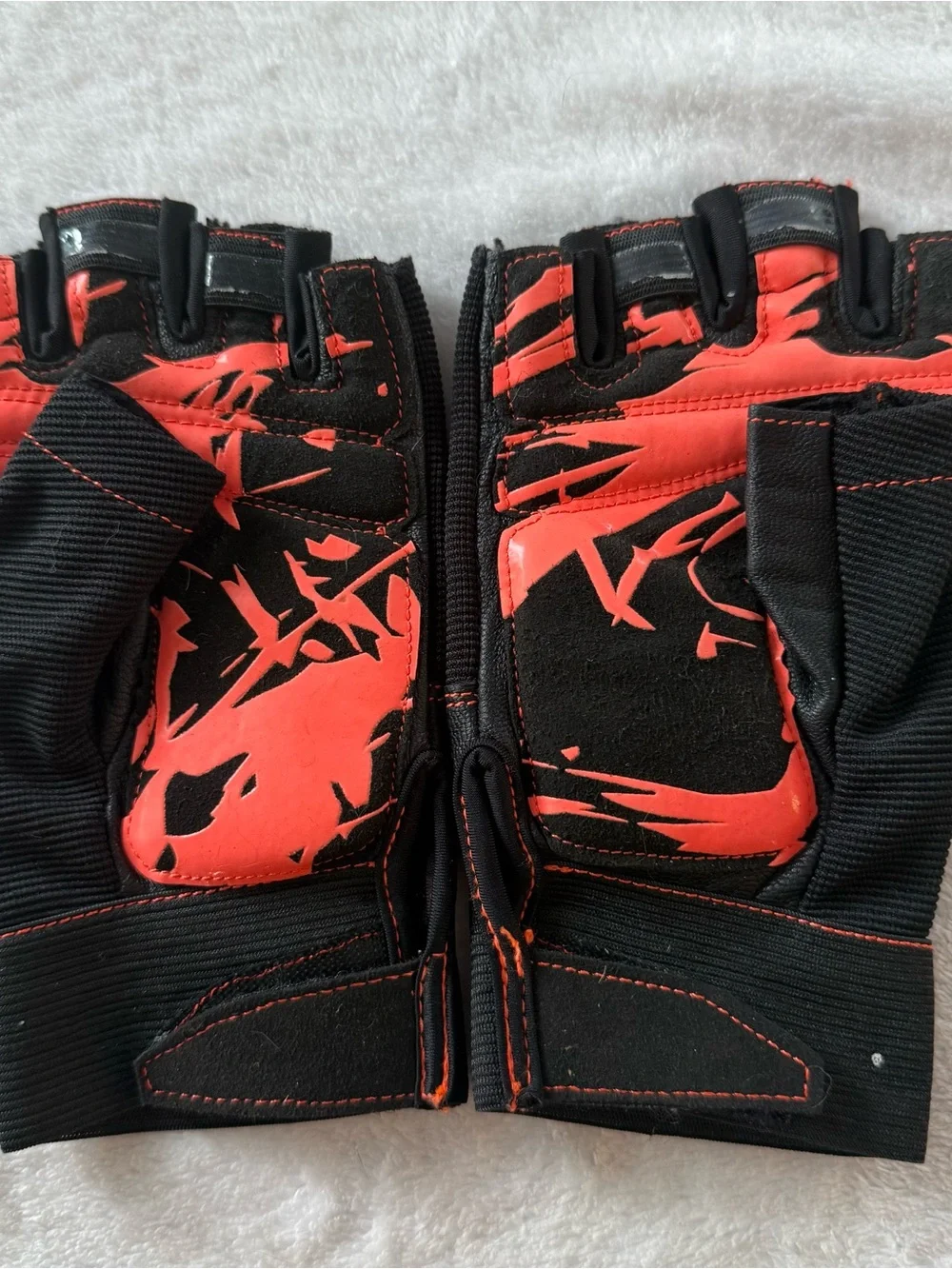 Zumba Fitness Leather Black Gloves with Neon Stitching